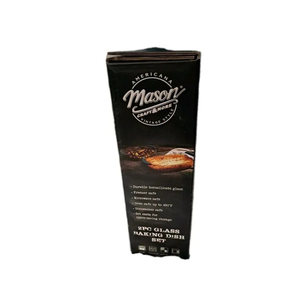 BRAND NEW Mason Craft & More 2pc Glass Baking Dish 3.9L & 2.4L